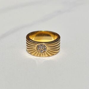 New! “Soline” Ribbed Gold Ring